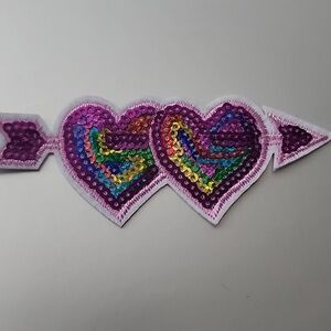 SPARKLE SEQUINS LOVE IRON ON PATCH